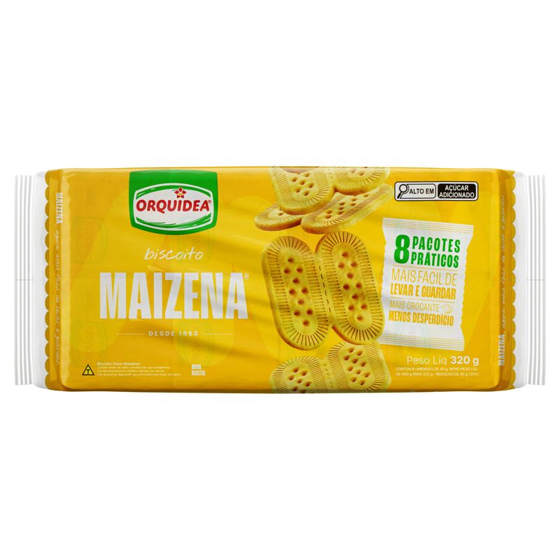 Biscoito Maizena Orquídea Pacote 320g 8 Unidades