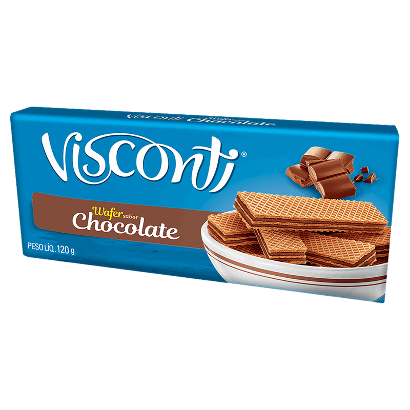 Biscoito Wafer Recheio Chocolate Visconti Pacote 120g