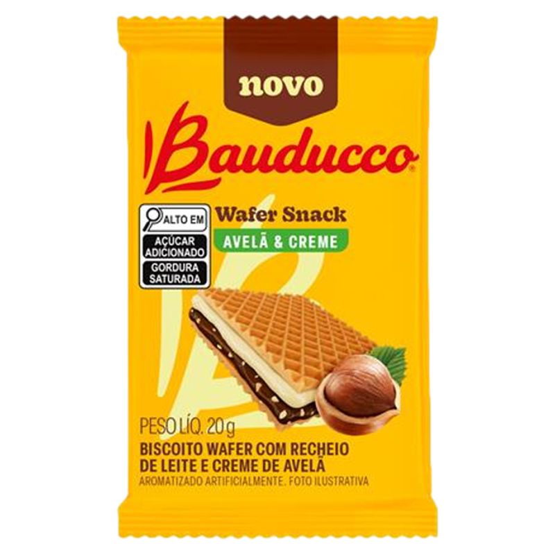 Biscoito Wafer Avelã & Creme Bauducco Pacote 20g