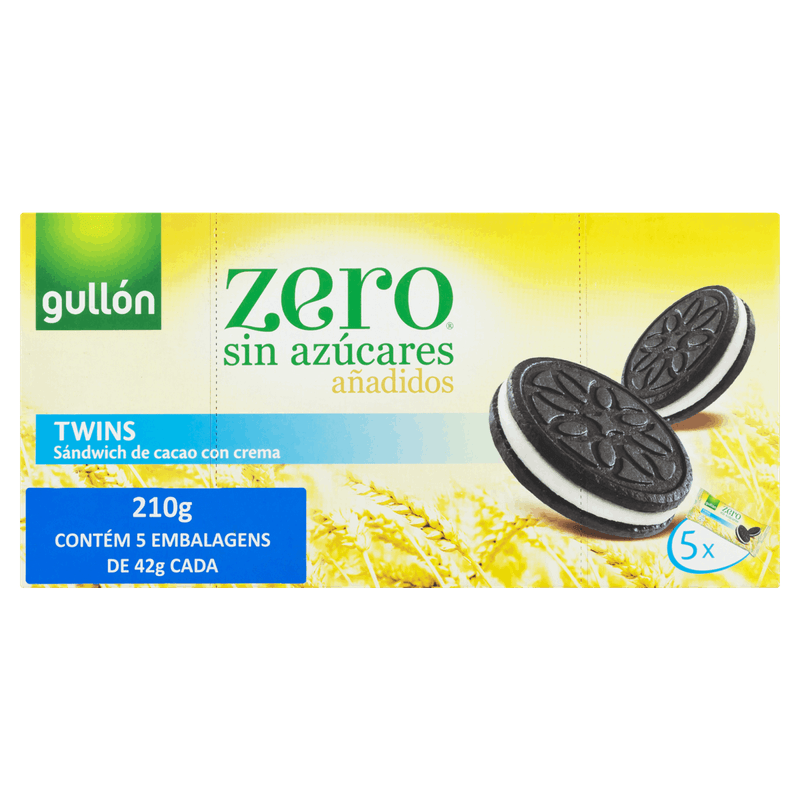 Biscoito Cacau Recheio Creme Baunilha Gullón Diet Nature Caixa 210g