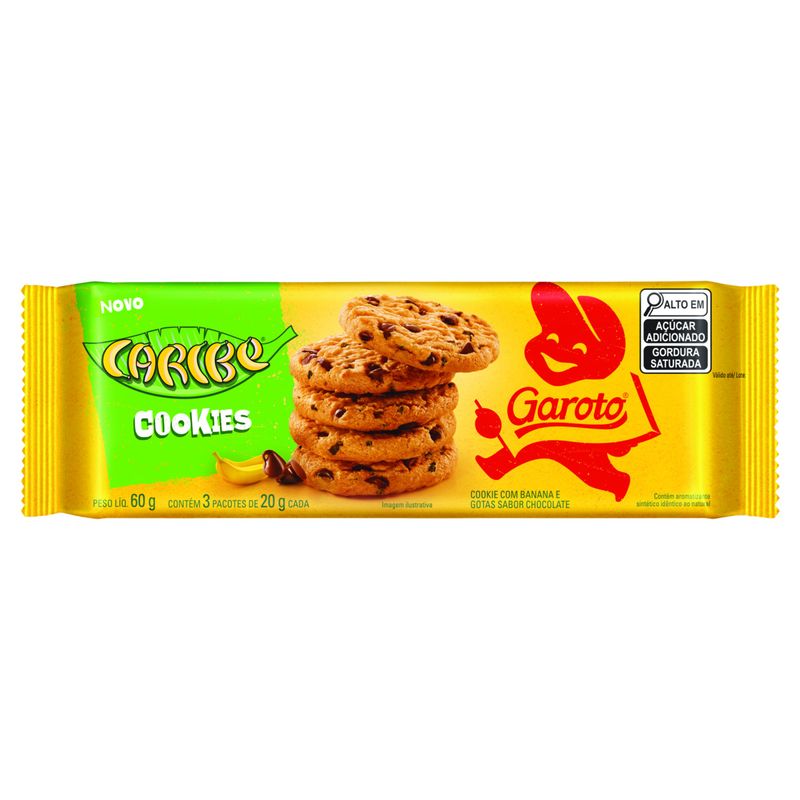 Biscoito Cookie Caribe Garoto Pacote 60g