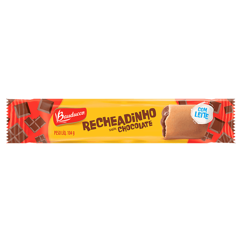 Biscoito Recheio Chocolate Bauducco Recheadinho Pacote 104g
