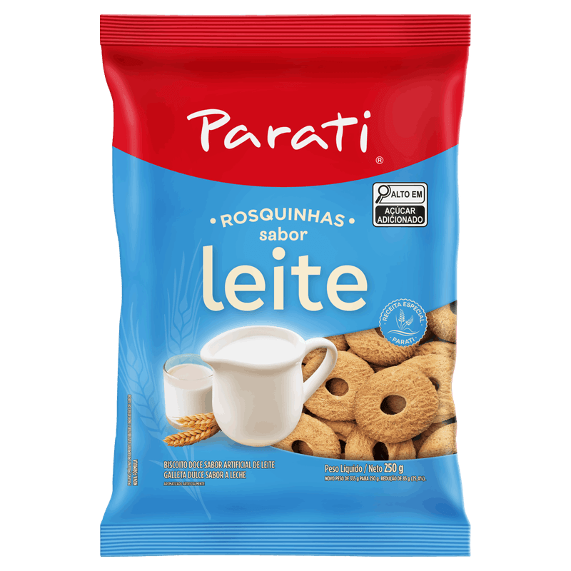 Biscoito Rosquinha Leite Parati Pacote 250g