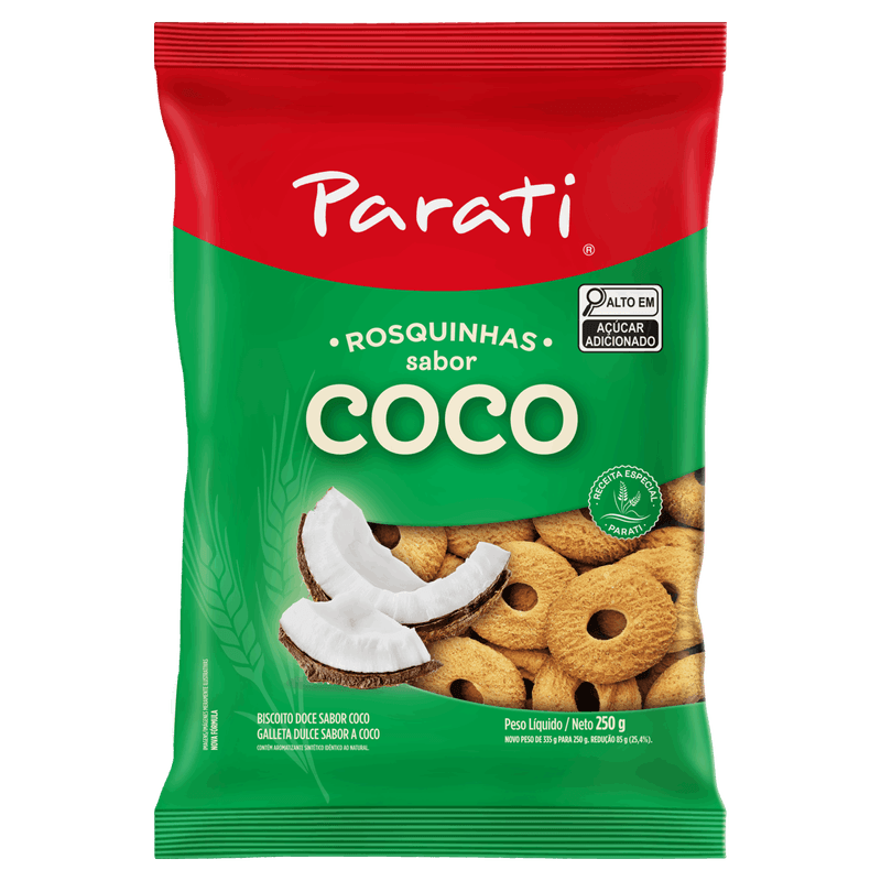 Biscoito Rosquinha Coco Parati Pacote 250g