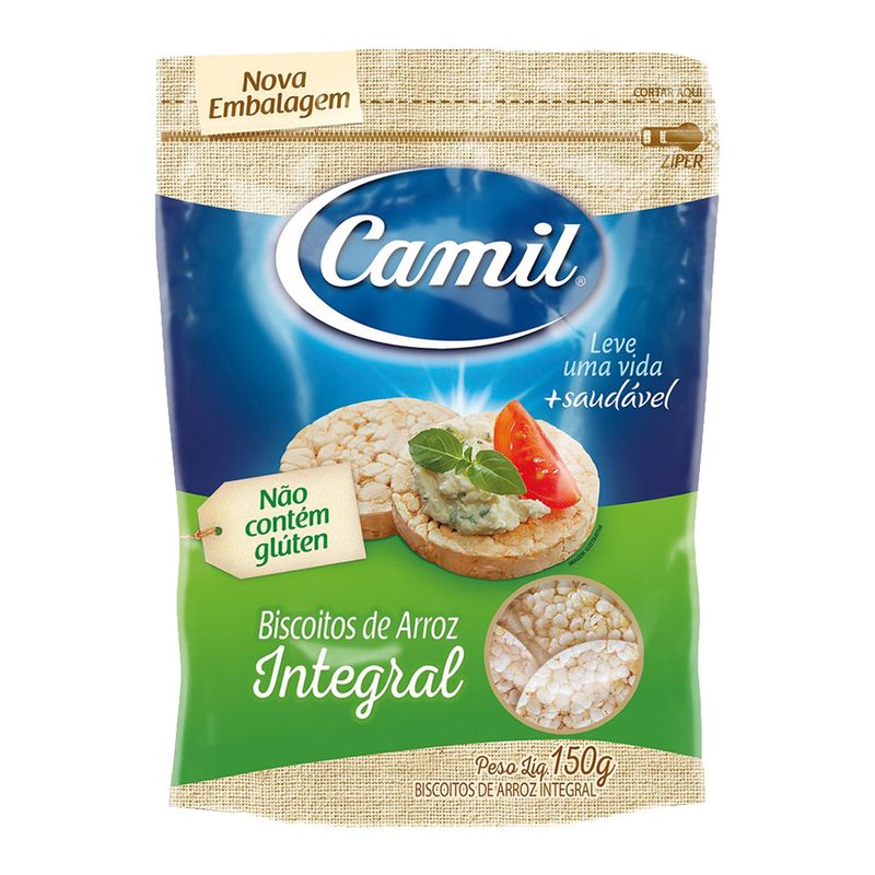 Biscoito de Arroz Integral Camil Pouch 150g