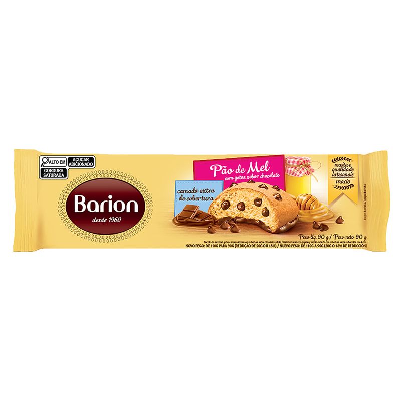 Pão de Mel Gotas de Chocolate Barion Pacote 110g