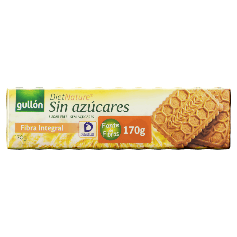 Biscoito Integral Zero Açúcar Gullón Diet Nature Pacote 170g