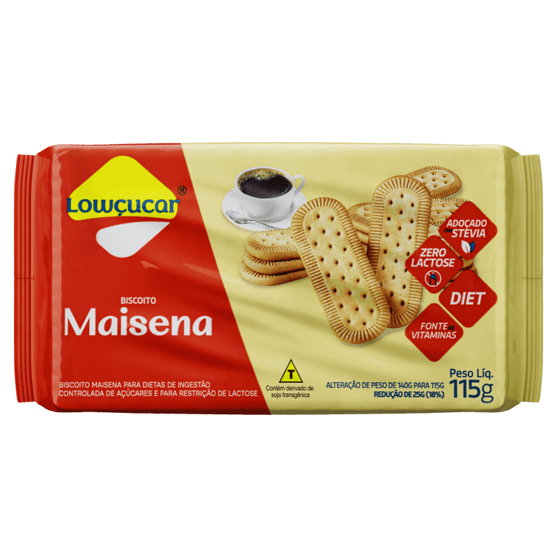 Biscoito Maisena Zero Lactose Lowçucar Pacote 115g