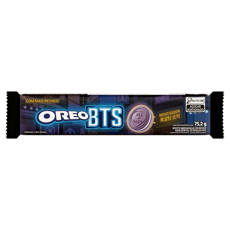 Biscoito Baunilha Recheio Panqueca Doce BTS Oreo Pacote 75,2g