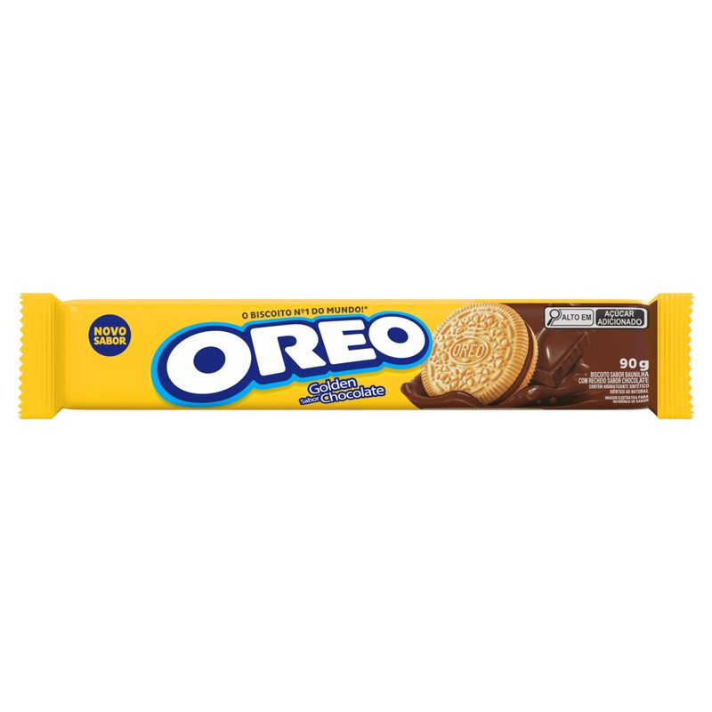 Biscoito Recheado Oreo Golden Sabor Chocolate Pacote 90g