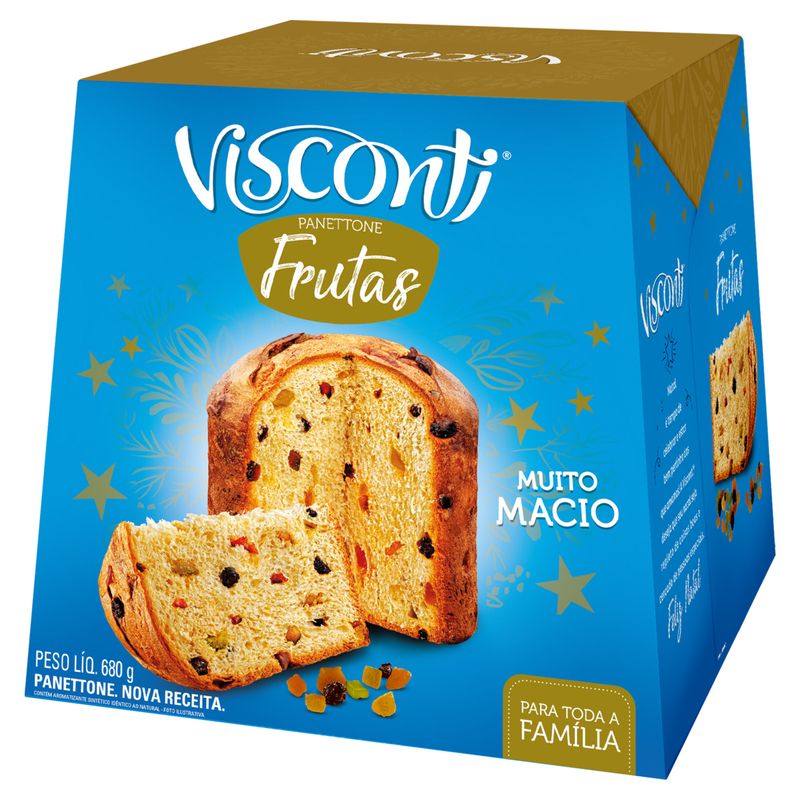 Panettone com Frutas Visconti Caixa 680g