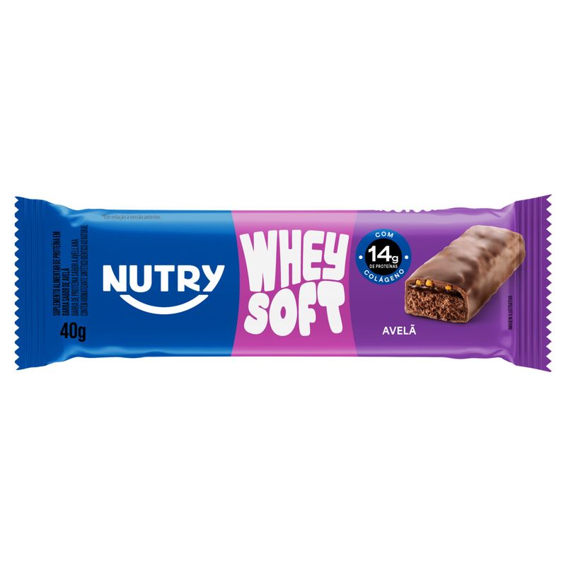 Barra de Proteína Avelã Nutry Whey Soft Pacote 40g
