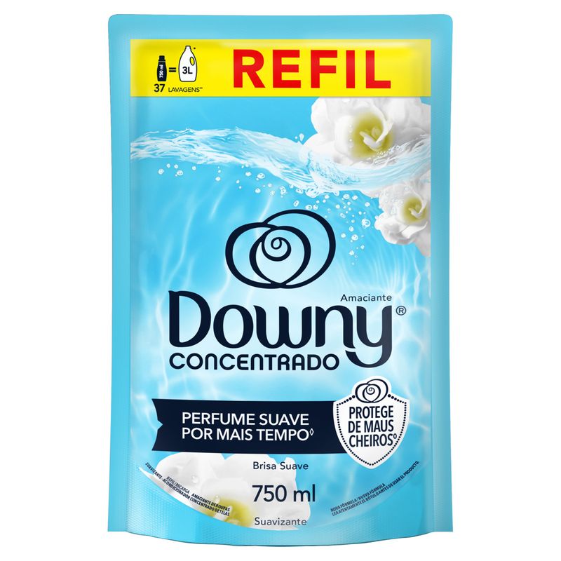 Amaciante de Roupa Concentrado Brisa Suave Downy Sachê 750ml Refil