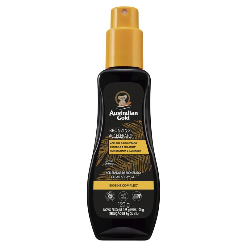 Acelerador de Bronzeado Gel Australian Gold Clear Frasco 120g Spray