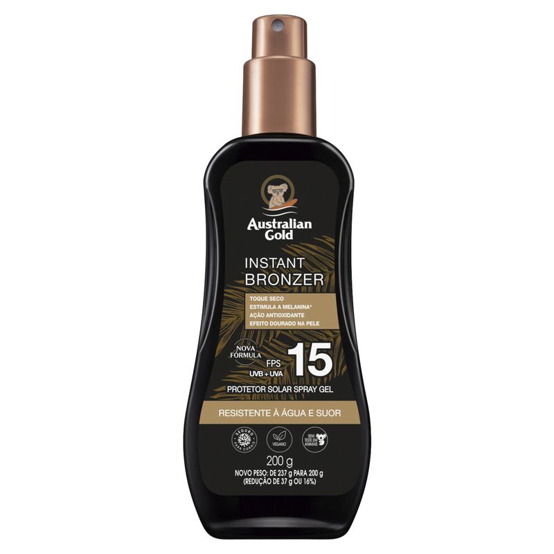 Protetor Solar Australian Gold FPS 15 Frasco 200g Spray