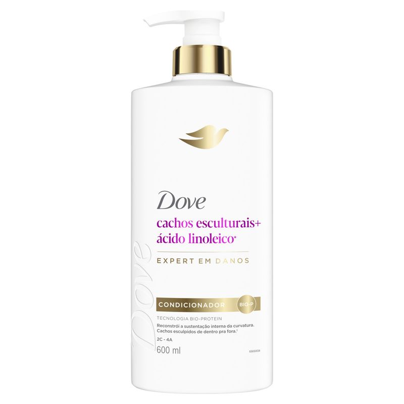 Condicionador Dove Cachos Esculturais + Ácido Linoleico Frasco 600ml Pump