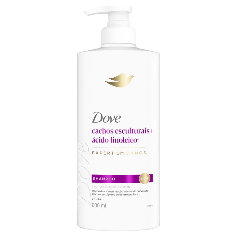 Shampoo Dove Cachos Esculturais + Ácido Linoleico Frasco 600ml Pump