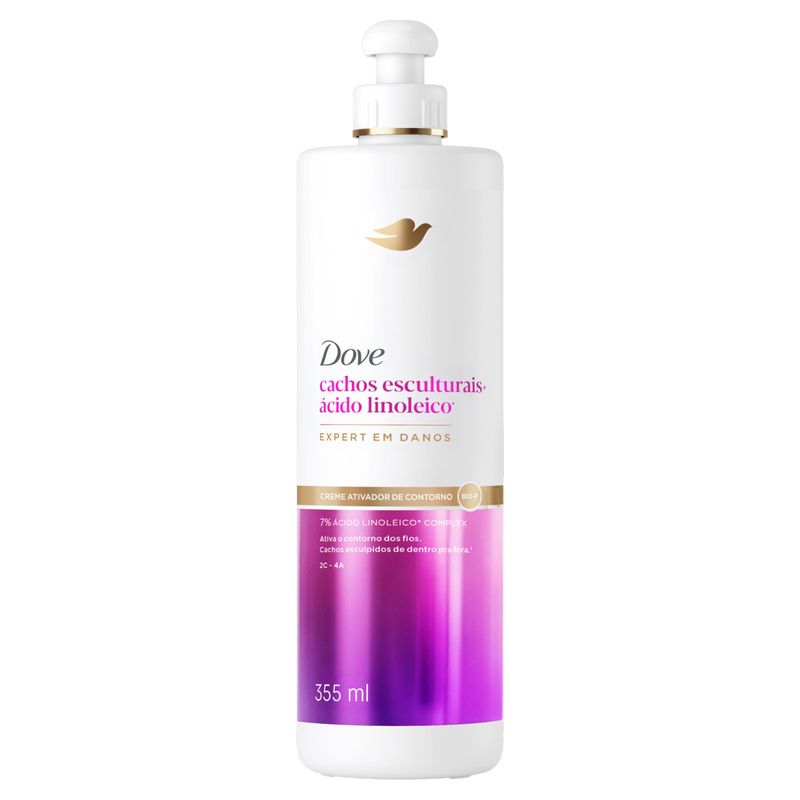 Ativador de Cachos Creme Dove Cachos Esculturais + Ácido Linoleico Frasco 355ml