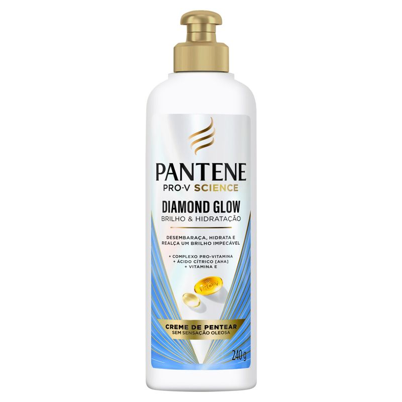 Creme para Pentear Pantene Diamond Glow Brilho & Hidratação Frasco 240g