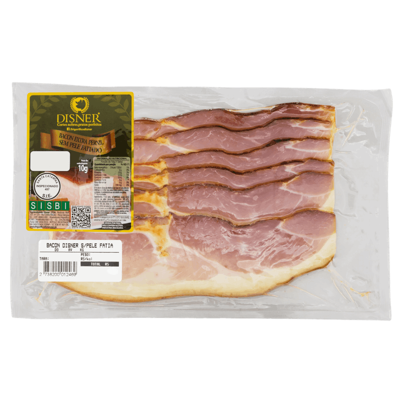 Bacon Extra Pernil em Fatias Disner Kg
