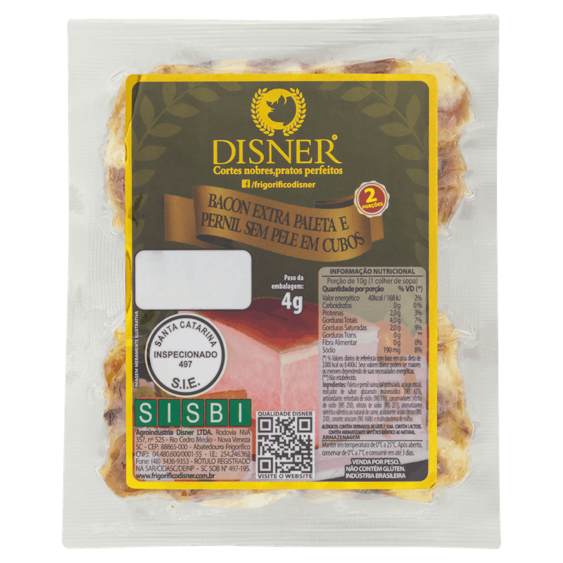Bacon Extra Paleta e Pernil em Cubos Disner Kg