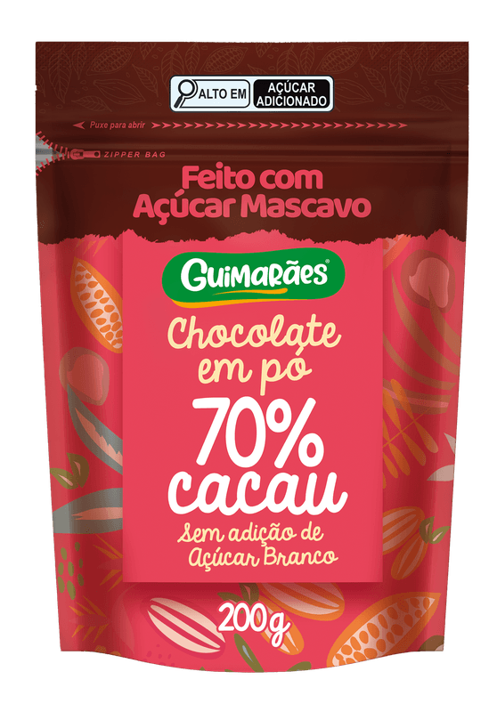 Cacau em Pó Guimarães 70% Pacote 200g