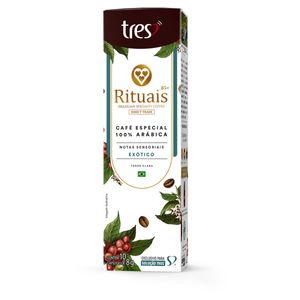Café em Cápsula Torrado e Moído Exótico 3 Corações Rituais 85+ Caixa 80g 10 Unidades