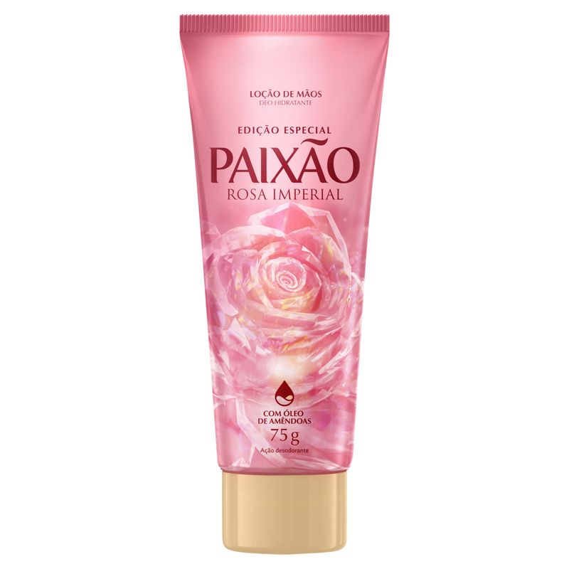 Deo-Hidratante Loção para as Mãos Rosa Imperial Paixão Bisnaga 75g