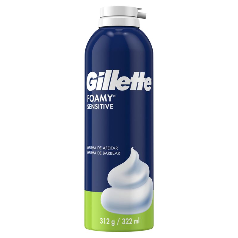Espuma de Barbear Sensitive Gillette Foamy Frasco 322ml Pump