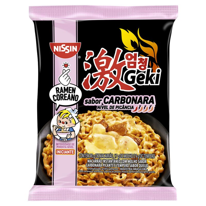 Macarrão Instantâneo Ramen Carbonara Nissin Geki Pacote 116g