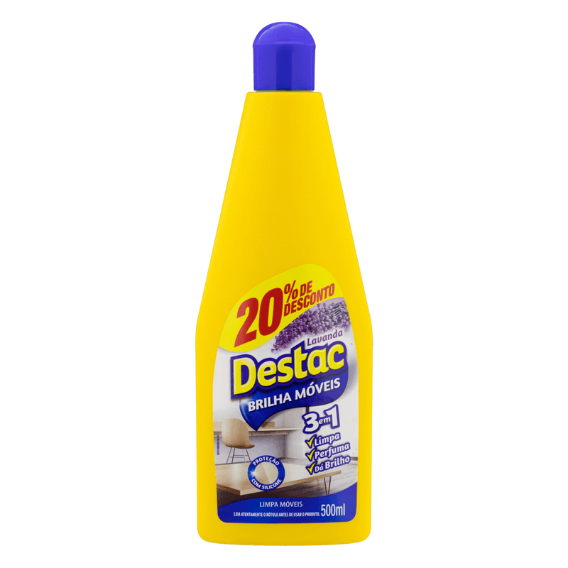 Brilha-Móveis Lavanda Destac Squeeze 500ml Grátis 20% de Desconto