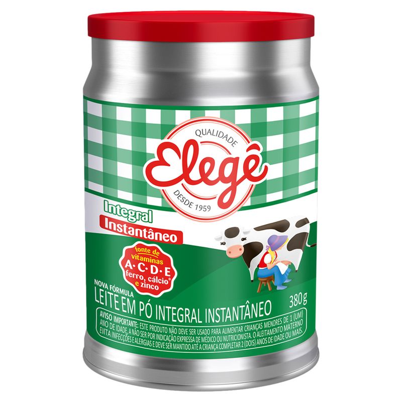 Leite Pó Instantâneo Integral Elegê Lata 380g
