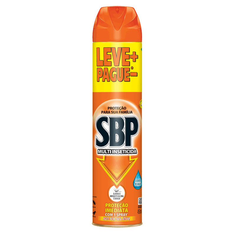 Multi-Inseticida Aerossol Base Agua SBP Frasco 450ml Leve Mais Pague Menos