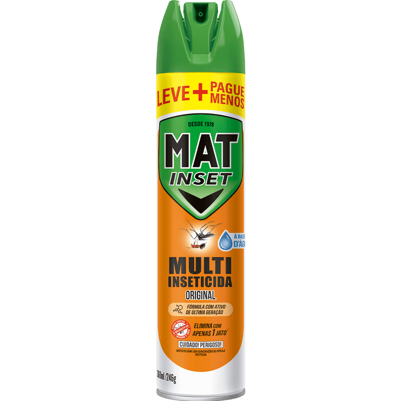 Multi-Inseticida Aerossol Ação Imediata Base Água Mat Inset Frasco 360ml Grátis 33%