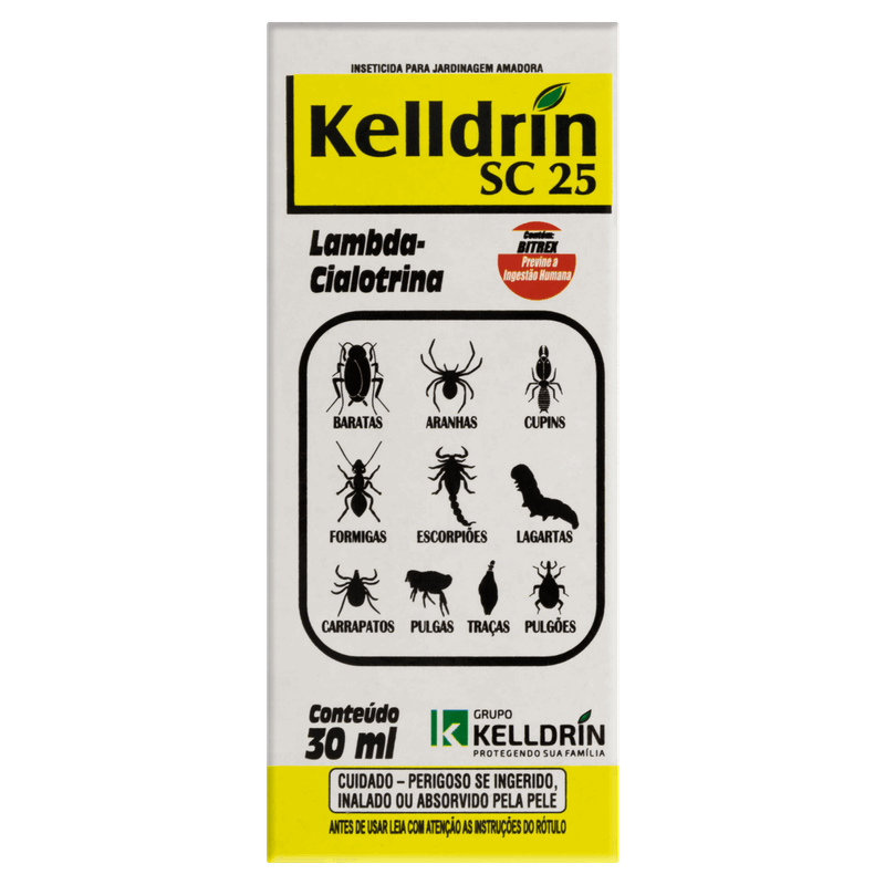 Inseticida Jardinagem Amadora Kelldrin SC 25 Caixa 30ml
