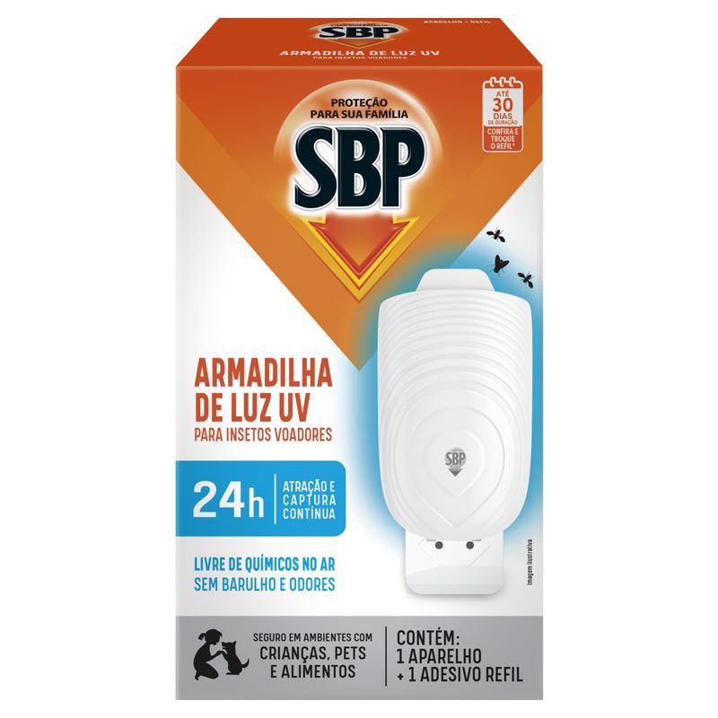 Kit 1 Aparelho + 2 Refis Armadilha de Luz UV Adesiva SBP