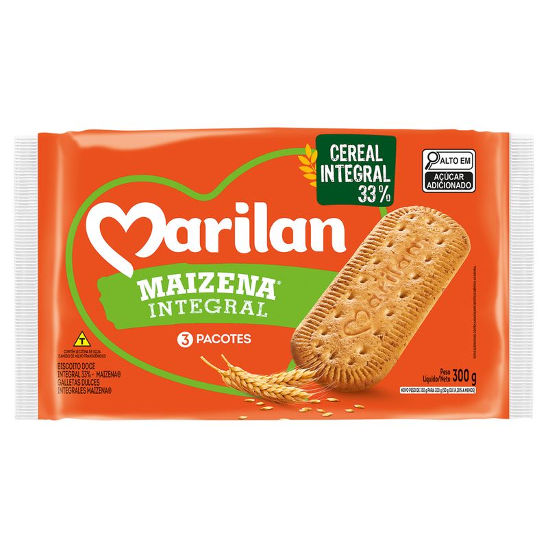 Biscoito Integral Marilan Maizena Pacote 300g