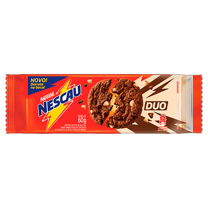 Biscoito Cookie Nescau Gotas Duo Nestlé Pacote 60g