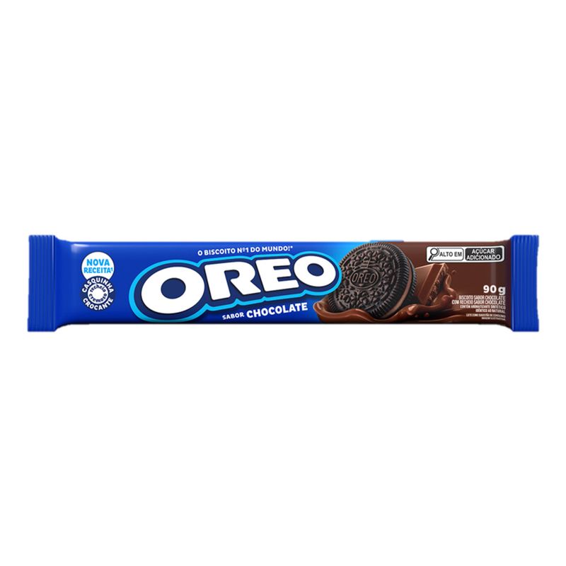 Biscoito Chocolate Recheio Chocolate Oreo Pacote 90g