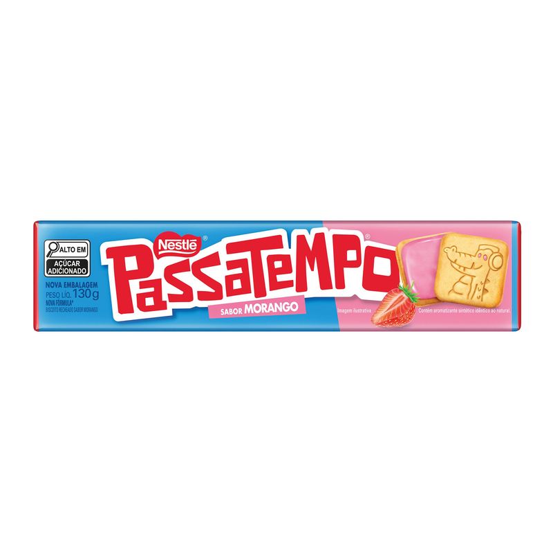 Biscoito Recheio Morango Passatempo Pacote 130g