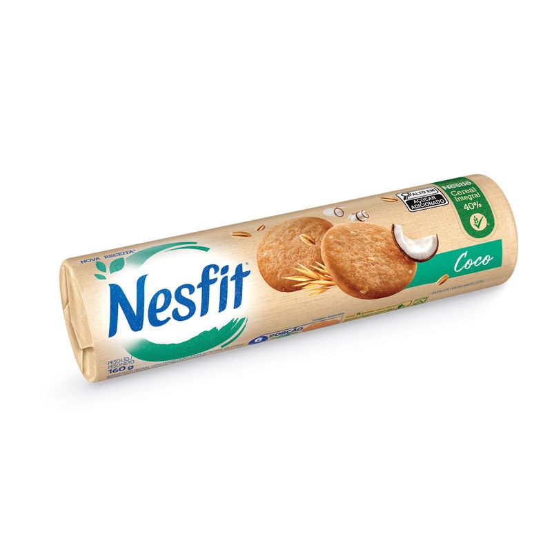 Biscoito Integral Coco Nesfit Pacote 160g