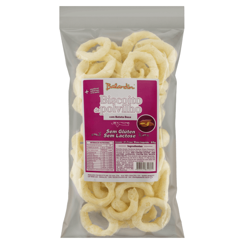 Biscoito de Polvilho com Batata-Doce Balardin Pacote 60g