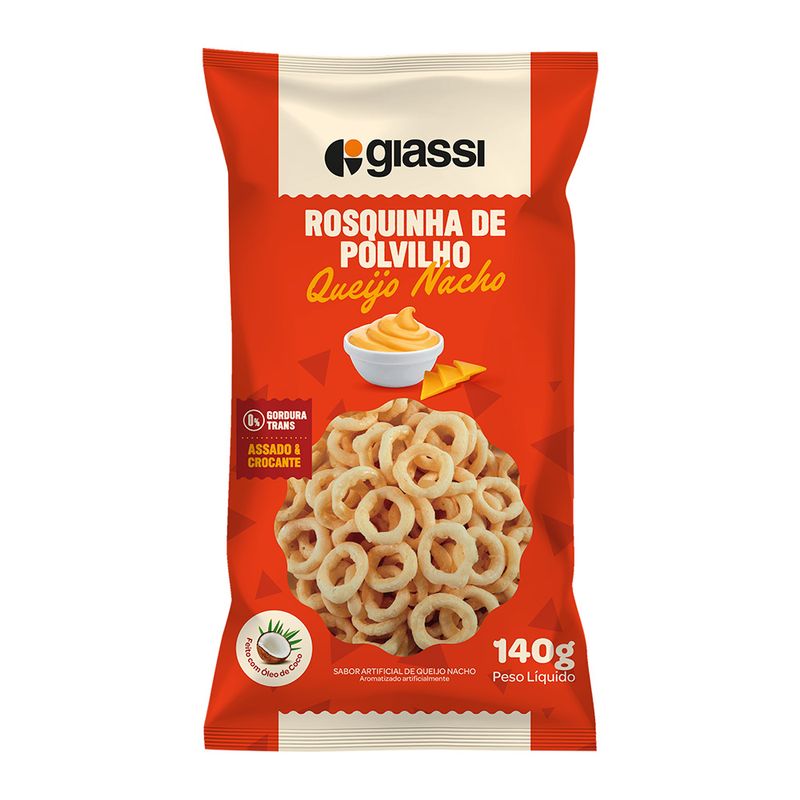 Rosquinha de Polvilho Giassi Queijo Nacho Pacote 140g