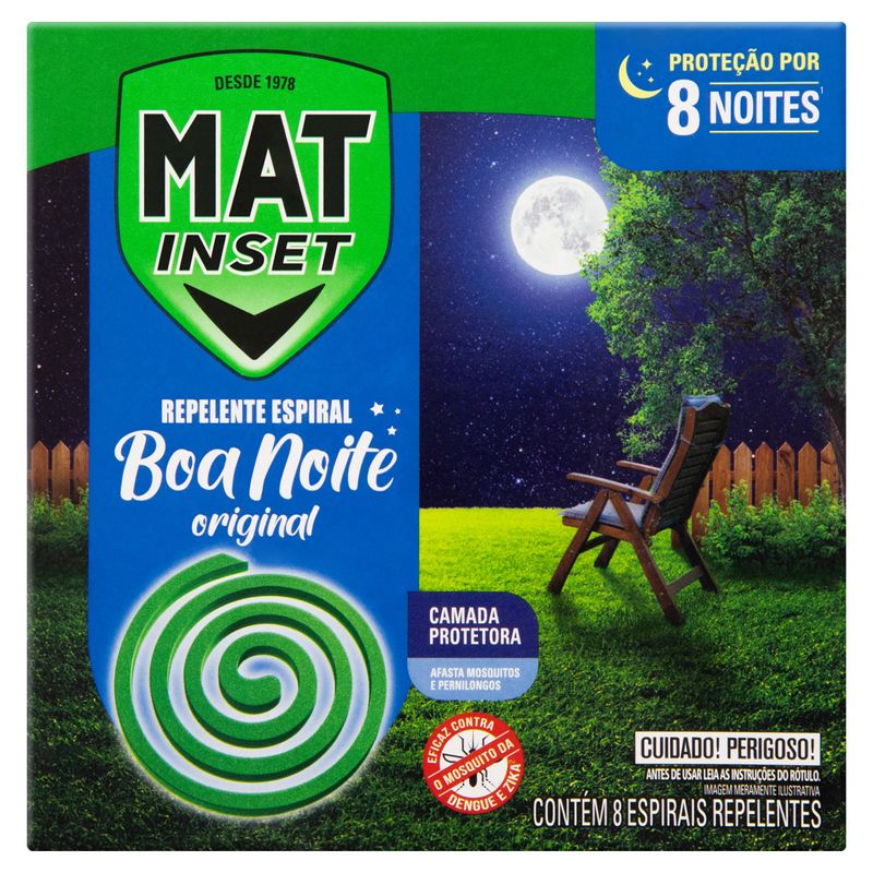 Inseticida Mat Inset Boa Noite Espiral Pacote 8 unidades