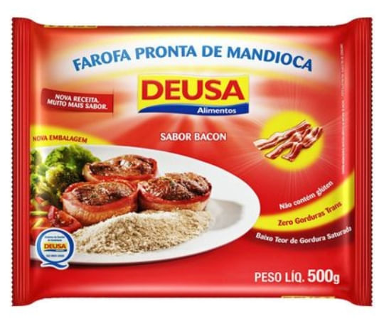 Farofa de Mandioca Bacon Deusa Pacote 500g