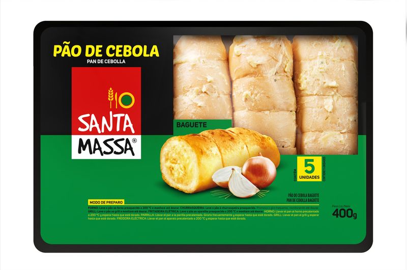 Pão de Cebola Santa Massa Bandeja 400g