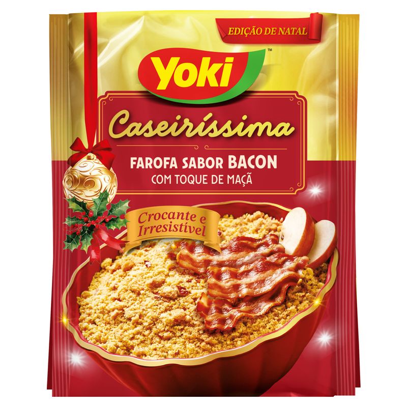 Farofa de Mandioca Bacon Yoki Caseiríssima Pacote 200g Edição de Natal