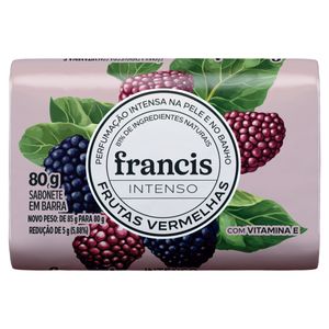 Sabonete Barra Frutas Vermelhas Francis Intenso Envoltório 80g