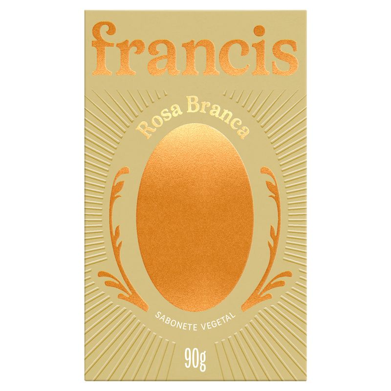 Sabonete Barra Vegetal Rosa Branca Francis Caixa 90g