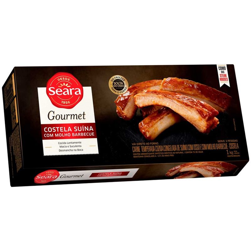 Costela Suína Congelada Temperada Molho Barbecue Seara Gourmet 1kg